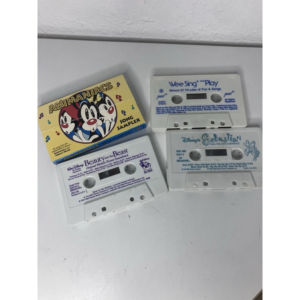 Disney 90's Cassette Tapes Songs Vintage Nostalgic Lot of 4 UNTESTED